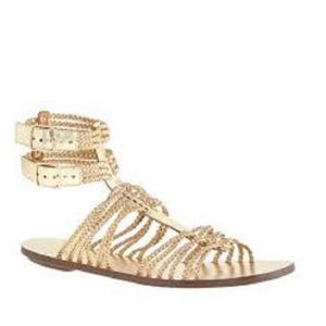 J Crew gold Gladiator Sandals